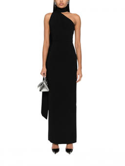 SOLACE London - Black One Shoulder Maxi Dress