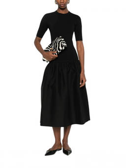 Toteme - Black Round Neck Midi Dress (XXS)