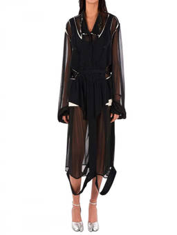 Maison Margiela - Black Transparent V Neck Dress (S)