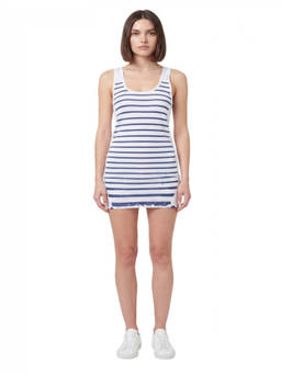 Jean Paul Gaultier - White Stripes Scoop Neck Mini Dress (L)