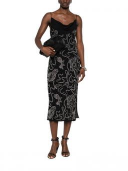 IRO - Black Embellished Cowl Neck Dress