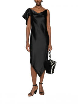 IRO - Black One Shoulder Midi Dress