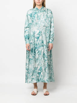 F.R.S For Restless Sleepers - Blue forest print shirt dress (XS)