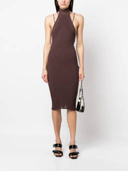 Andreadamo - Beige Ribbed Midi Dress (M)