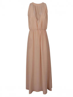 Crida - Beige Silk Long Dress