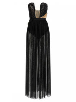 Nensi Dojaka - Black Corsetto Draped Gown dress