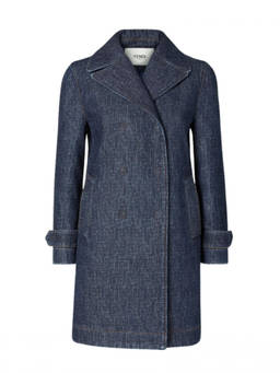 Fendi - Blue Notched Lapel Denim Mini Dress