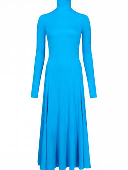 ALAIA - Light Blue Turtle Neck Midi Dress