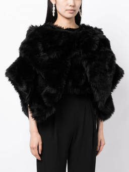 COMME des GARCONS - Black Faux fur cropped jacket (S)