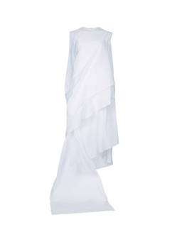JACQUEMUS - White Ruffled Asymmetric Dress