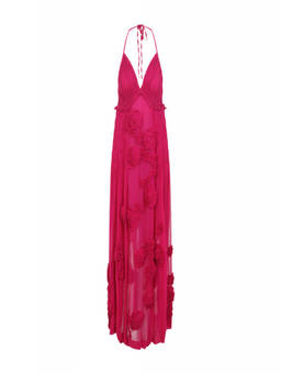 Dries Van Noten - Red Halter-Neck Maxi Dress (M)