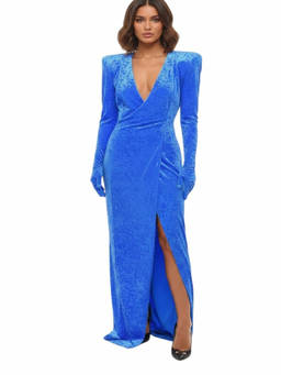 VETEMENTS - Blue V Neck Maxi Dress (S)