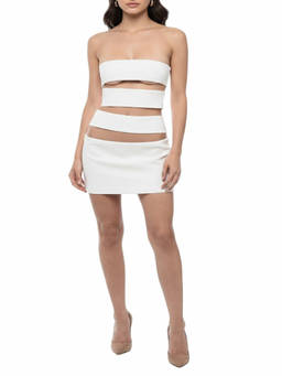 MONOT - White Strapless Mini Dress (XXS)