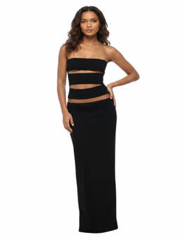 MONOT - Black Strapless Maxi Dress (XS)