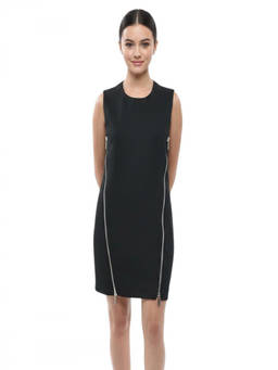 Dsquared2 - Black Round Neck Knee Length Dress (S)