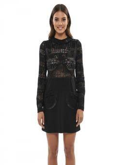 Dsquared2 - Black Logo Crew Neck Dress