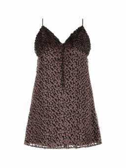 Saint Laurent - Maroon Two-Tone Velvet Mini Dress (M)