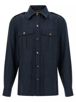Brunello Cucinelli - Blue Regular Solid Overshirt
