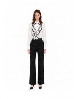 Elisabetta Franchi - White Slim Ruffle Shirt