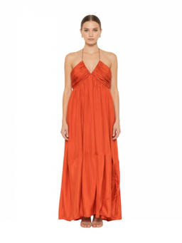 Zimmermann - Orange Halter Neck Maxi Dress