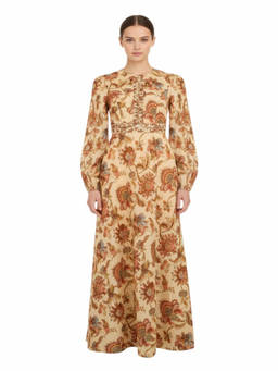 Zimmermann - Multicolor Floral Round Neck Maxi Dress (S)