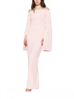 SOLACE London - Pink Off Shoulder Maxi Dress