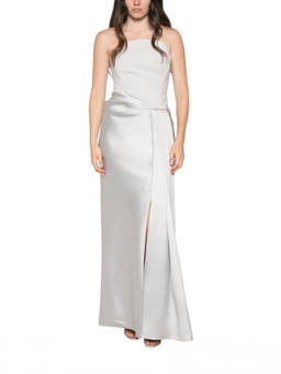 SOLACE London - Grey Strapless Full Length Dress