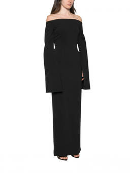 SOLACE London - Black Off Shoulder Maxi Dress