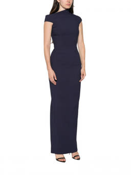 SOLACE London - Blue One Shoulder Maxi Dress