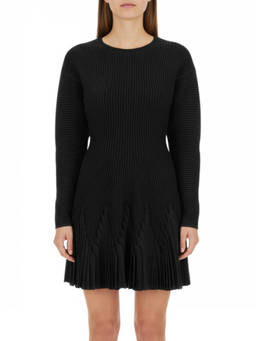 Elisabetta Franchi - Black Crew Neck Mini Dress