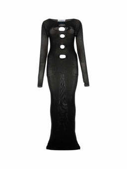 OFF-WHITE - Black Cut-out Knitted Dress
