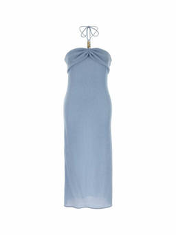 Magda Butrym - Light Blue Halter Neck Draped Maxi dress (XS)