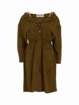 Miu Miu - Olive Green Notched Lapel Dress (S)