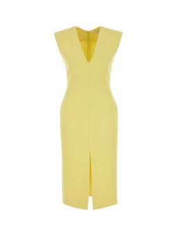 Givenchy - Yellow V- Neckline Midi Dress
