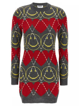 Moschino - Multicolor Smiley wool dress