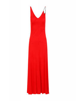 Lanvin - Red Flame Sleeveless A-line Midi Dress