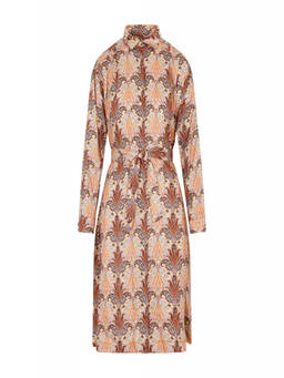 Etro - Light Brown Wool And Silk Printed Shirt Dress (S)