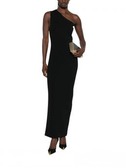 Elisabetta Franchi - Black One Shoulder Maxi Dress (S)