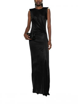 Elisabetta Franchi - Black Round Neck Maxi Dress (M)