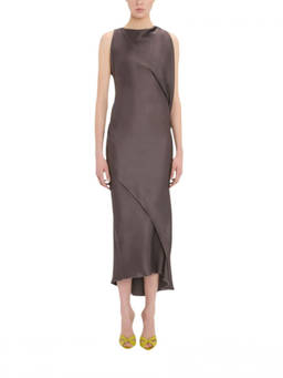 Victoria Beckham - Brown Boat Neck Maxi Dress