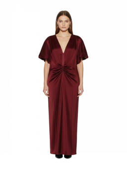 Victoria Beckham - Red V Neck Midi Dress