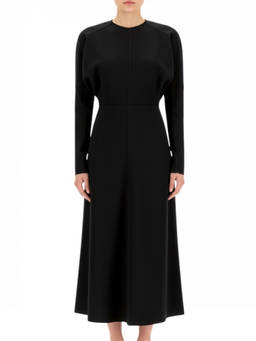 Victoria Beckham - Black Crew Neck Midi Dress