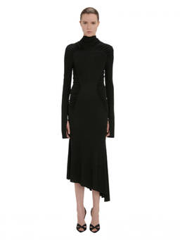 Victoria Beckham - Black Turtle Neck Midi Dress