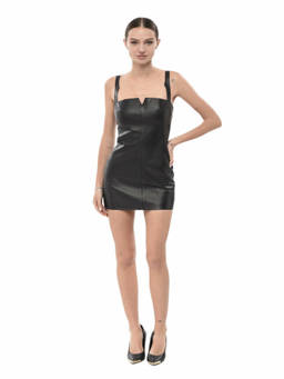 OFF-WHITE - Black Sweet Heart Neck Mini Dress (XS)
