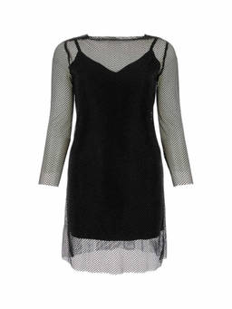 Max Mara - Black Embellished Mesh Vezzo Mini Dress (M)