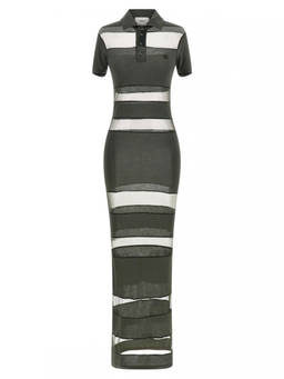 Coperni - Green Striped Sheer Polo dress (XS)