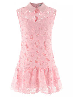 self-portrait - Pink Shirt Collar Mini Dress (M)