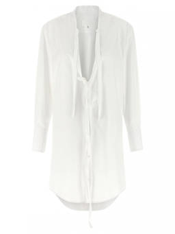 Maison Margiela - White V-Neck Mini Shirt Dress (S)