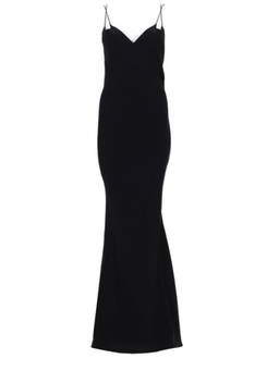 Tom Ford - Black Solid V Neck Maxi Dress (S)