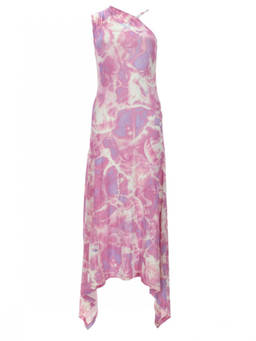Versace Jeans Couture - Pink Printed One Shoulder Maxi Dress